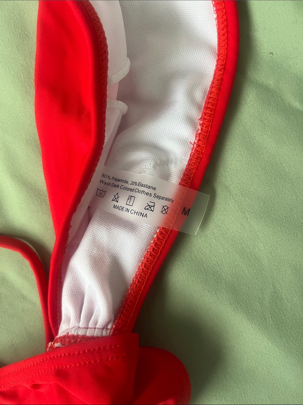SHEIN Hot Red One-Piece Swimsuit with Flower Accent - Picture 3 of 5